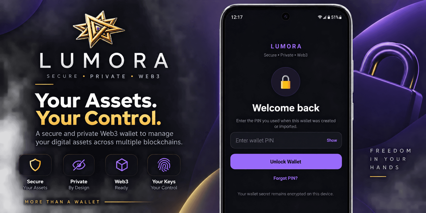 Lumora Wallet interface